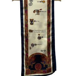 Book Of Kells Celtic Irish Scarf Religious Bible Colorful Historical Museum